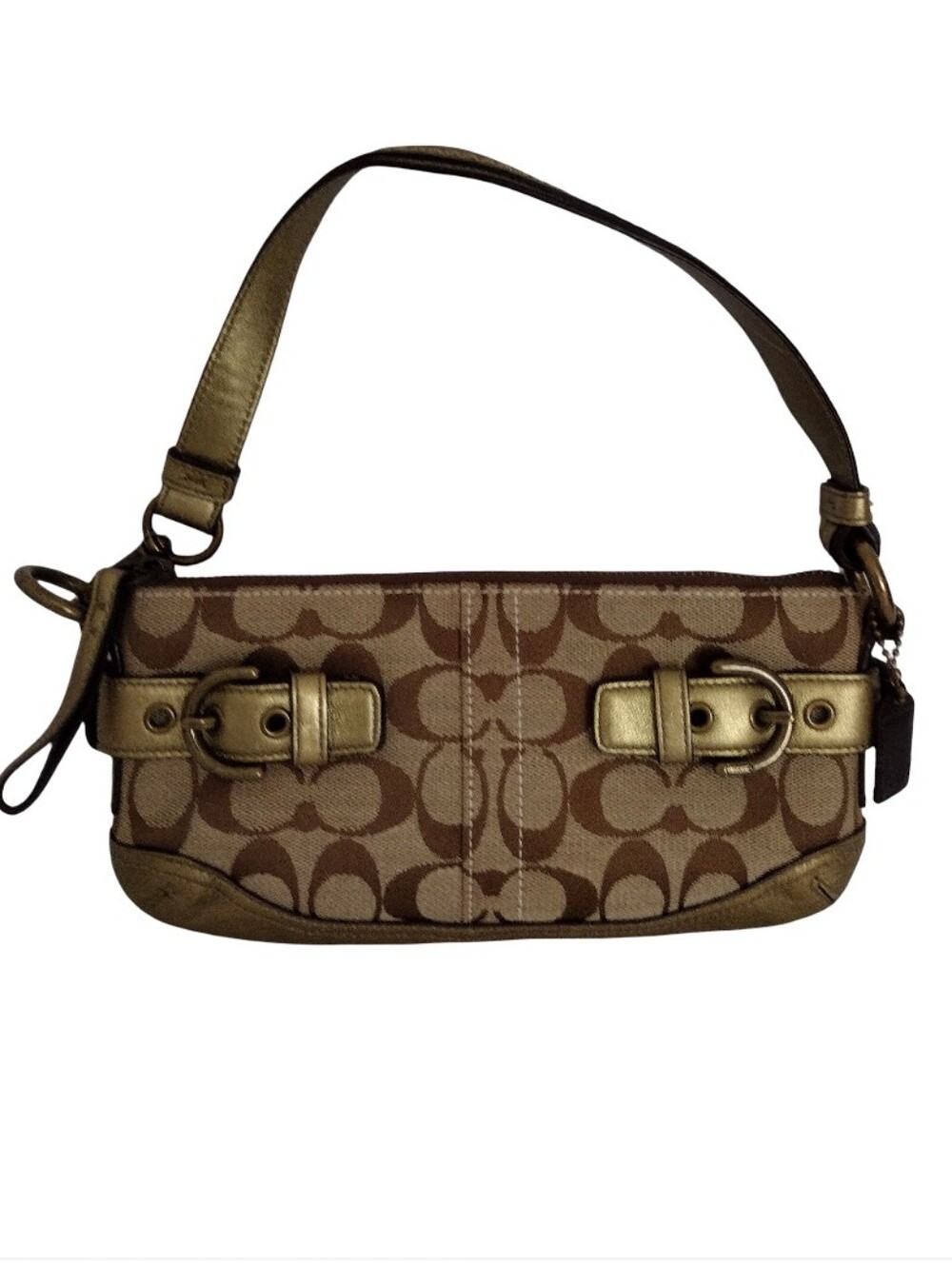 Vintage Y2K Coach Soho Signature Demi Mini Shoulder Bag Metallic Gold 5107 NWOT - Picture 10 of 11